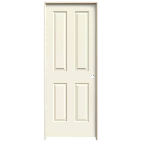 JELD-WEN 30 in. x 80 in. Coventry Vanilla Painted Left-Hand Smooth Molded Composite Single Prehung Interior Door