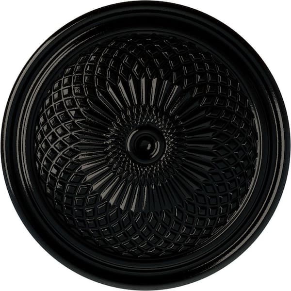 Ekena Millwork 22 in. x 1-3/4 in. Trinity Urethane Ceiling Medallion (Fits Canopies upto 3 in.), Black Pearl