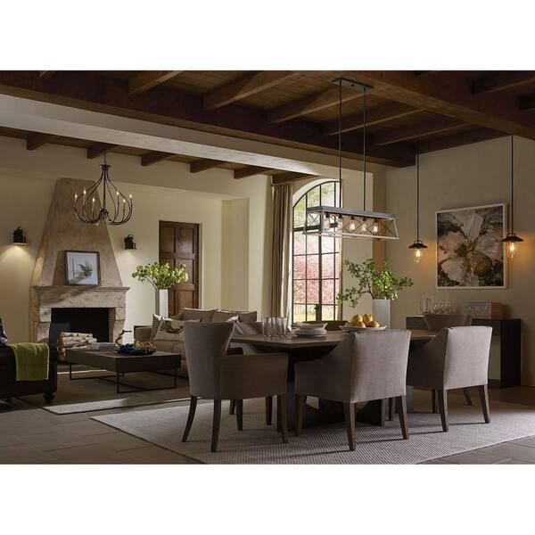 Progress Lighting Whisp Collection 6-Light Graphite Farmhouse Chandelier Light