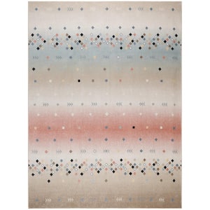 Washable Decor Multicolor 8 ft. x 10 ft. Distressed Contemporary Area Rug