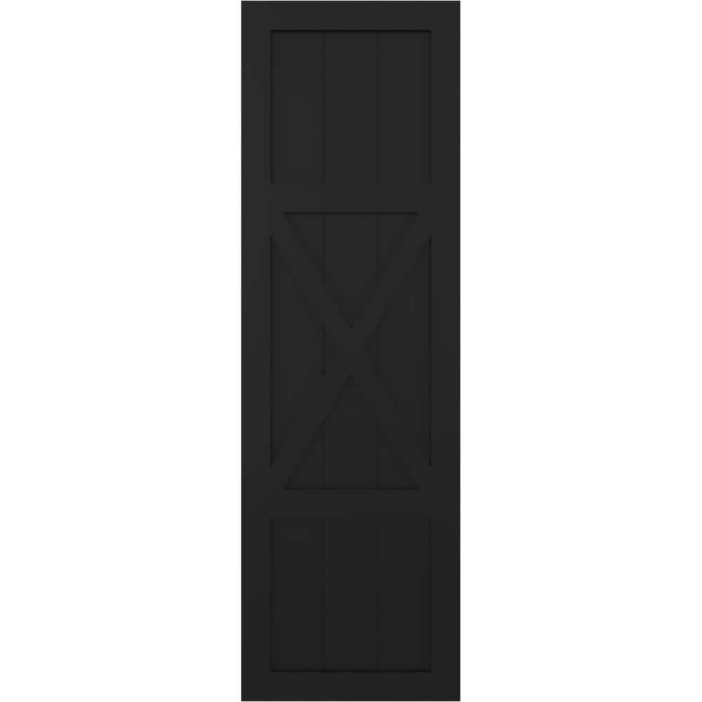 12 in. x 68 in. True Fit PVC Center X-Board Farmhouse Fixed Mount Board and Batten Shutters, Black (Per Pair) price history on PriceWatchPro