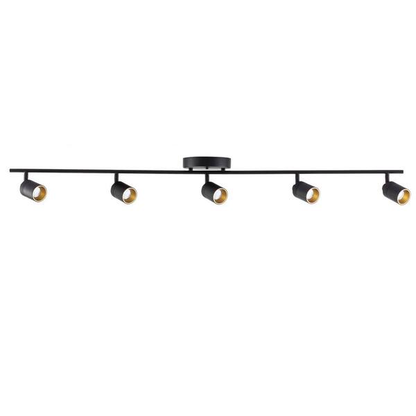 Track Lighting Contemporary 2-Light Kit - Matte Black With 90° Rotatable GU10 Heads, 10.8in Track 2 Head LED Track