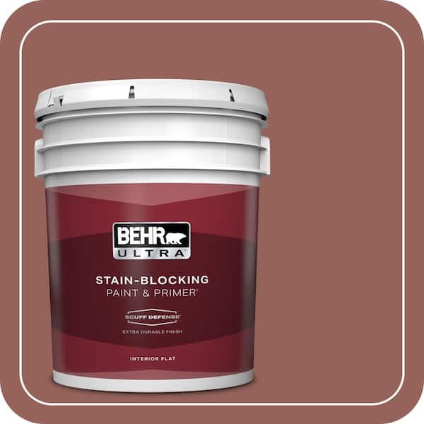 BEHR ULTRA 5 gal. #ICC-73 Brick Hearth Extra Durable Flat Interior Paint & Primer