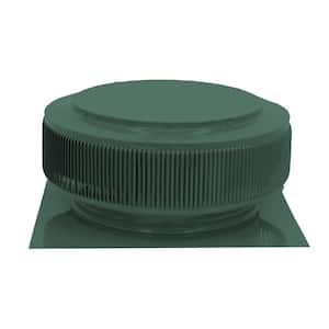 14 in. Green Powder Coated Aluminum Roof Vent No Moving Parts Wind Turbine