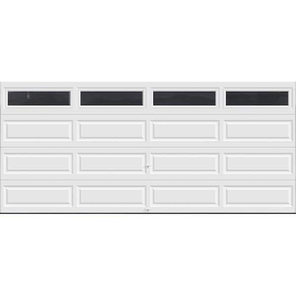 Clopay Classic Collection 16 ft. x 7 ft. 18.4 R-Value Intellicore Insulated White Garage Door with Plain Windows