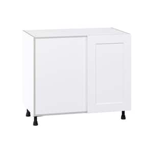 Wallace Painted Warm White Shaker Assembled Blind Corner Base Kitchen Cabinet (39 in. W x 34.5 in. H x 24 in. D)