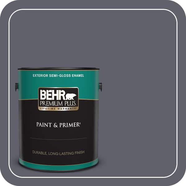 BEHR PREMIUM PLUS 1 gal. #N540-6 Script Ink Semi-Gloss Enamel Exterior Paint & Primer