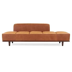 Jasper 80 in. Armless Sofa 3-Seater in Cognac Tan