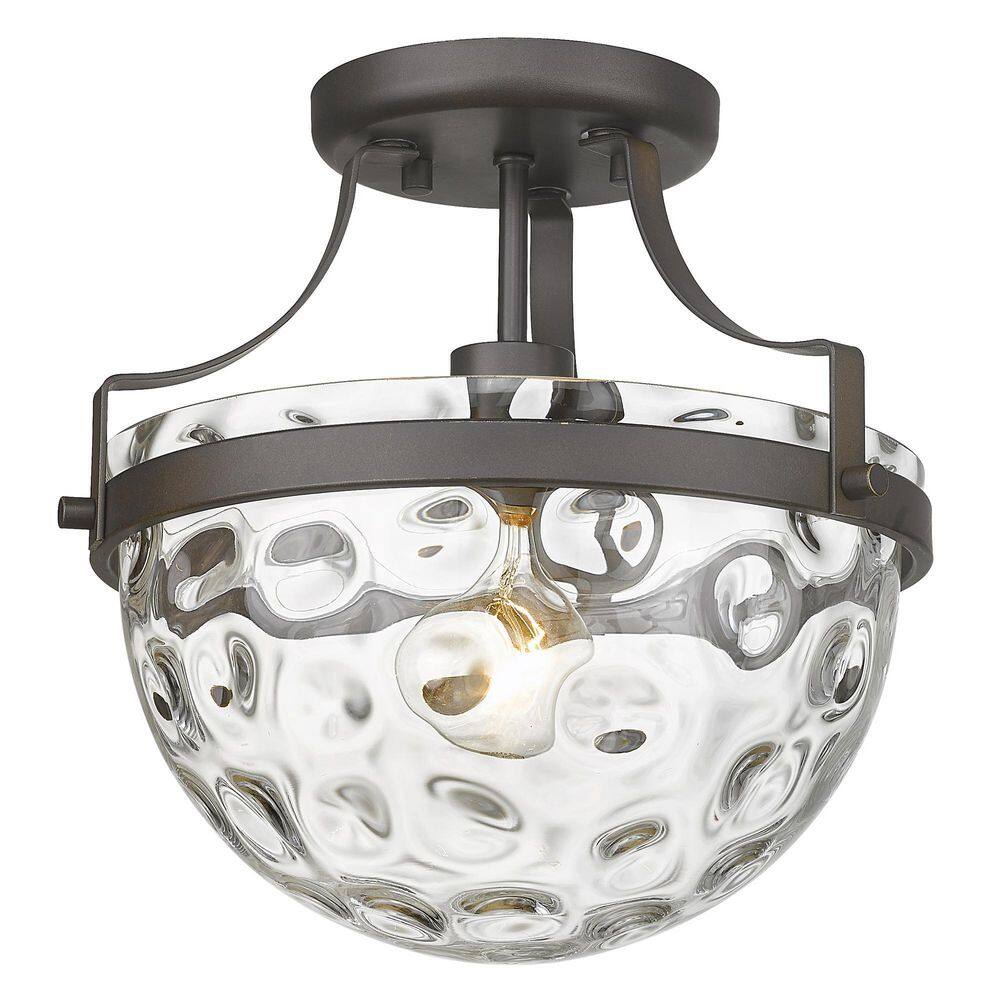 Quinn Wavey Glass 11" Bronze Indoor/Outdoor Light Fixture