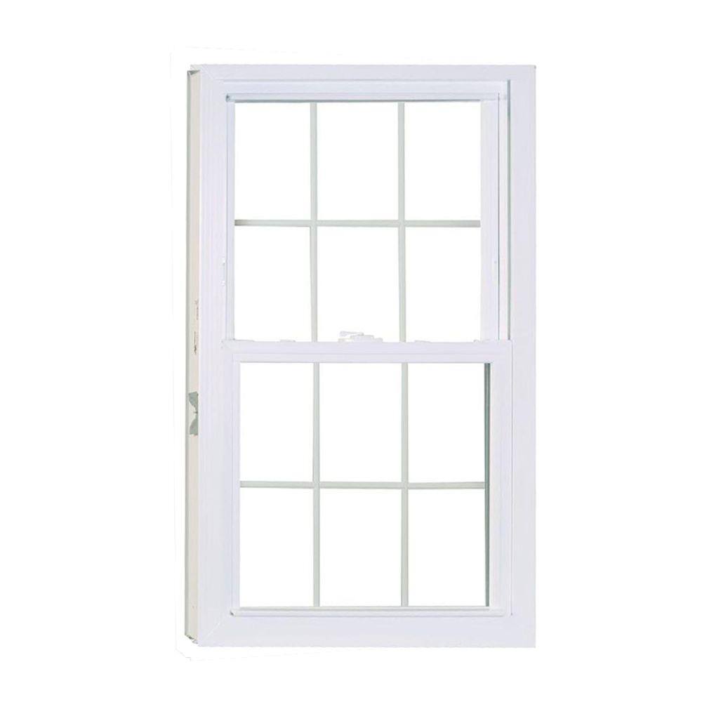 American Craftsman 32 In X 54 In 50 Series Double Hung White Vinyl Window With Buck Frame And Colonial Grilles 3254512lsg The Home Depot