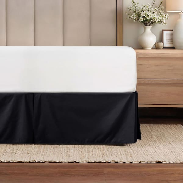 Becky Cameron 14 in. Black Solid Twin XL Bed Skirt