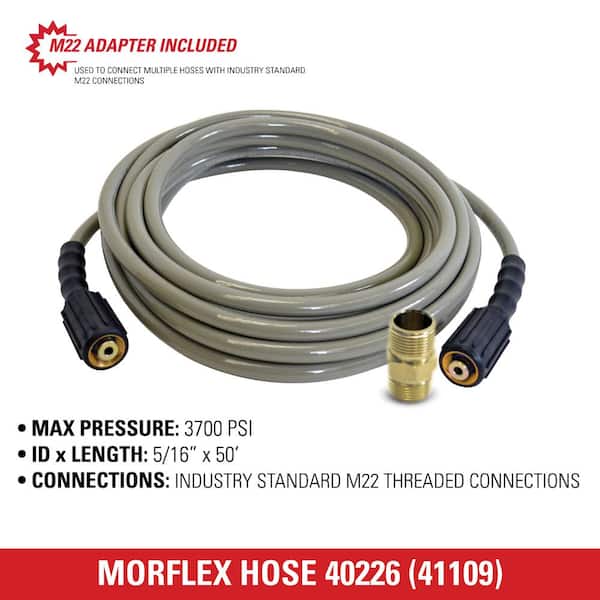 Simpson Morflex -5/16 x 50' 3700 PSI Cold Water Replacement/ Extension Hose 40226