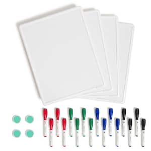 11 in. x 14 in. Contempo Magnetic Dry Erase Board Bundle, 4-Boards, 16-Markers, 4-Magnets