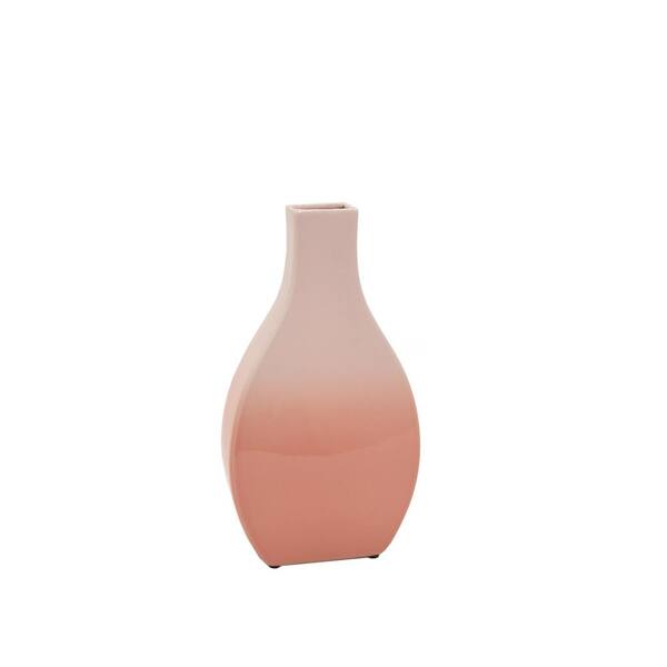 THREE HANDS Decorative Pink Ceramic Vase with Glossy