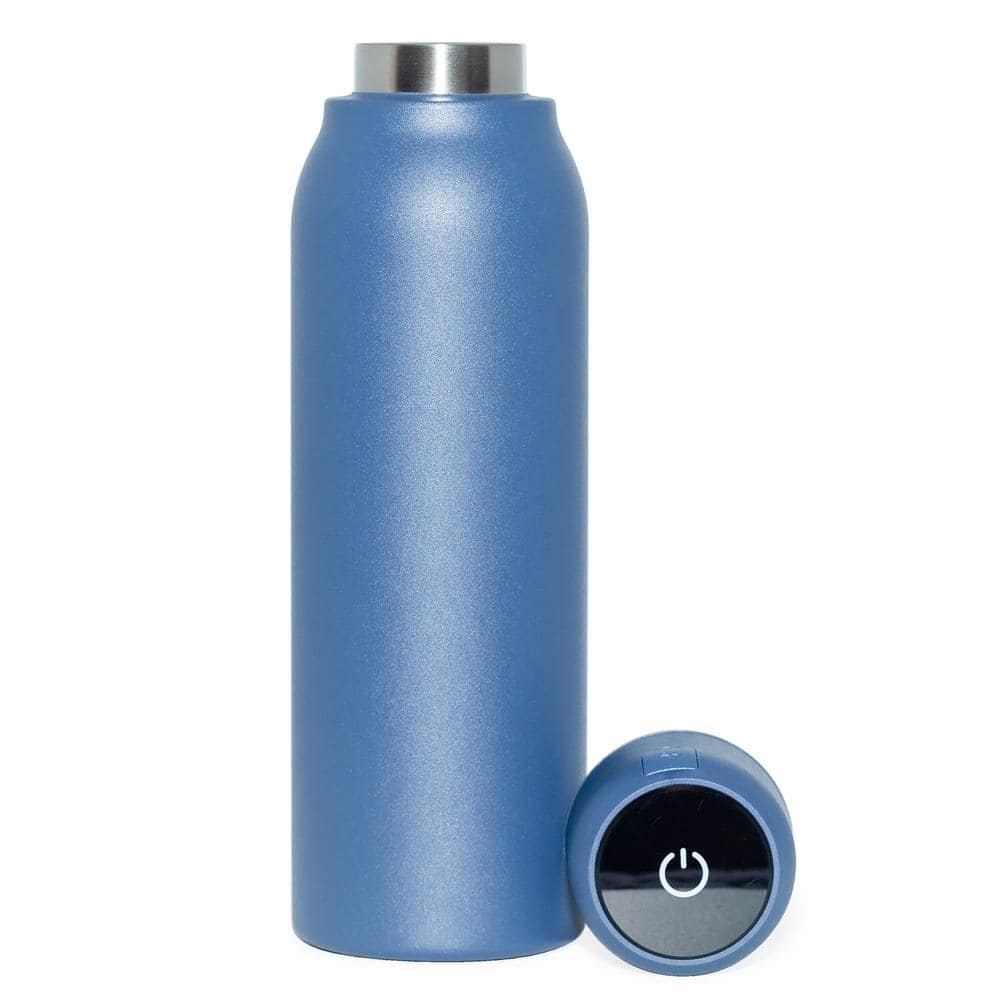 Plywell 16 oz. Blue Stainless Steel Coffee Bottle, Tea Infuser Bottle, Sports Water Bottle with LED Temperature Display