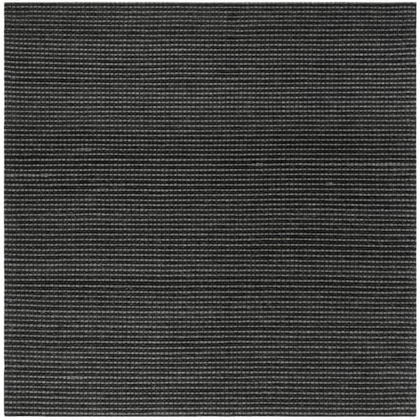 SAFAVIEH Natura Gray/Black 4 ft. x 4 ft. Striped Solid Color Gradient Square Area Rug