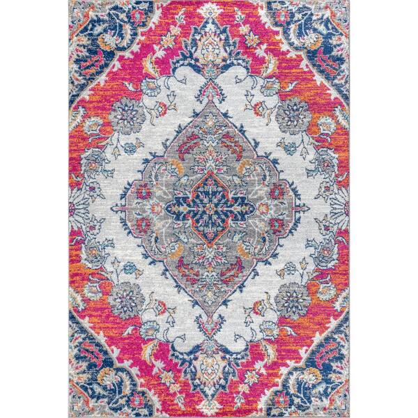 JONATHAN Y Bohemian Flair Boho Vintage Medallion Blue/Multi 5 ft. x 8