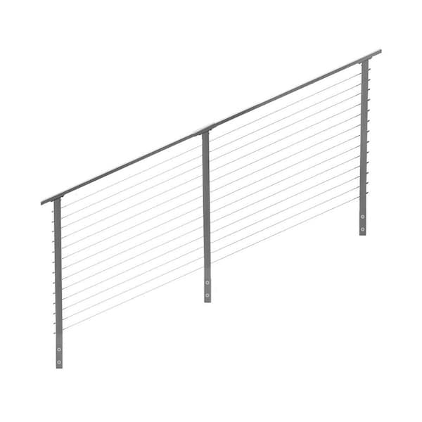 CityPost 10 ft. Stair Cable Railing, 42 in. Face Mount, Grey