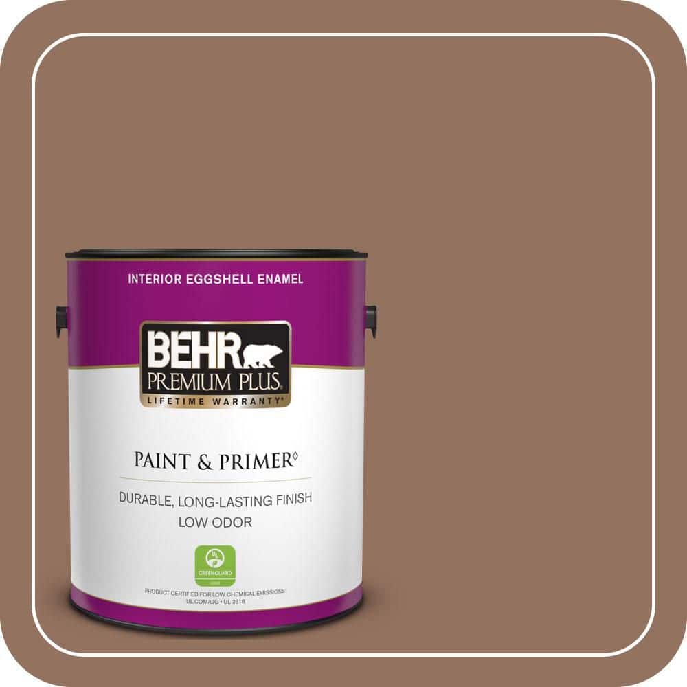 1 gal. #BXC-84 Corral Brown Eggshell Enamel Low Odor Interior Paint & Primer product image for price tracking