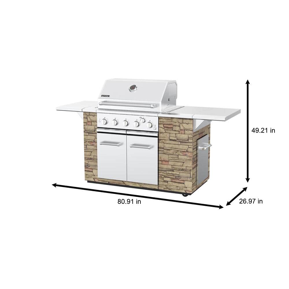 Spire 5-Burner Stainless Steel Propane BBQ Grill Island