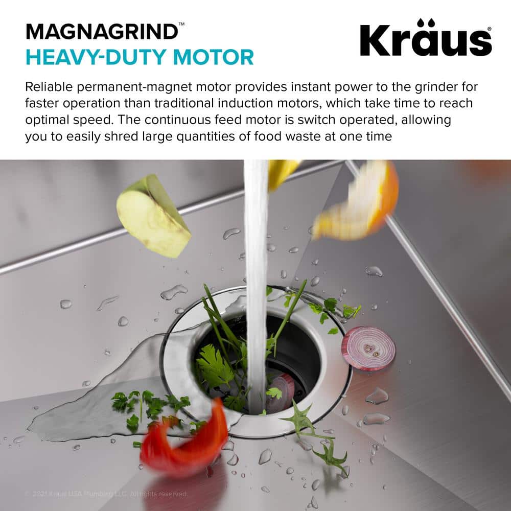 Matte Black Continuous Feed Garbage Disposal with 3/4 HP Motor