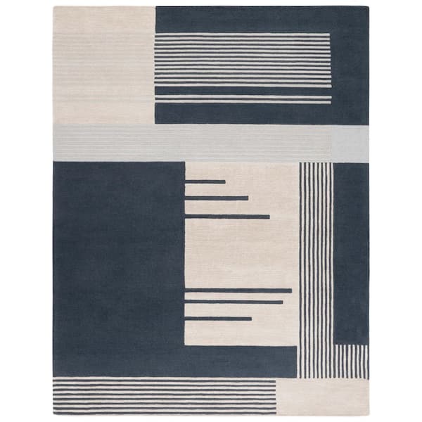 Rodeo Drive 8 ft. x 10 ft. Navy/Ivory Modern Abstract Area Rug