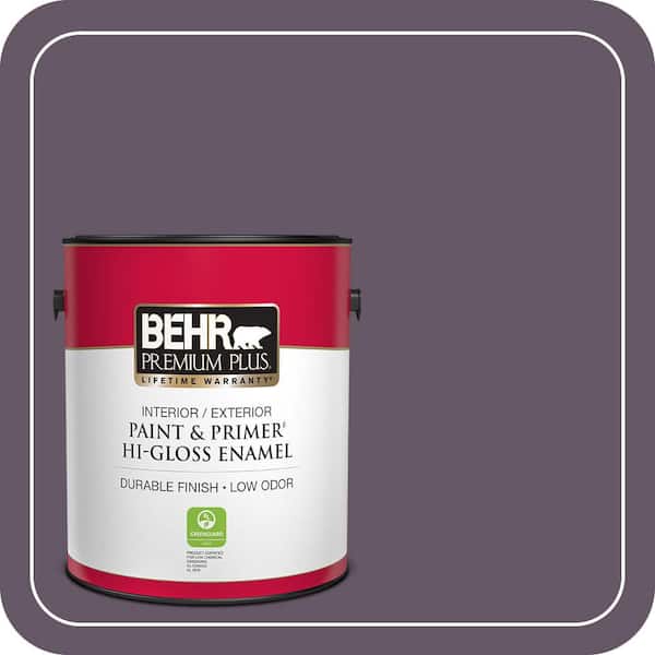 BEHR PREMIUM PLUS 1 gal. #PPU17-05 Preservation Plum Hi-Gloss Enamel Interior/Exterior Paint & Primer