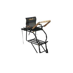 204 in. Tall Black Outdoor Silent All Weather Hunting Ladder Stand