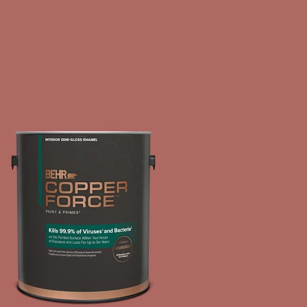 COPPER FORCE 1 gal. #PPU2-13 Colonial Brick Semi-Gloss Enamel Virucidal and Antibacterial Interior Paint & Primer