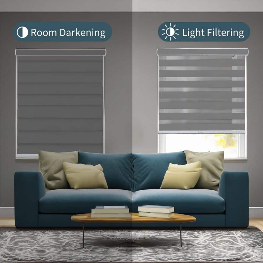 Basic Slate Cordless Zebra Shades 23" x 72"