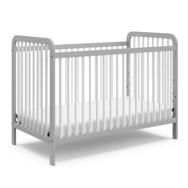 Storkcraft Pasadena Pebble Gray with White 3-in-1 Convertible Crib