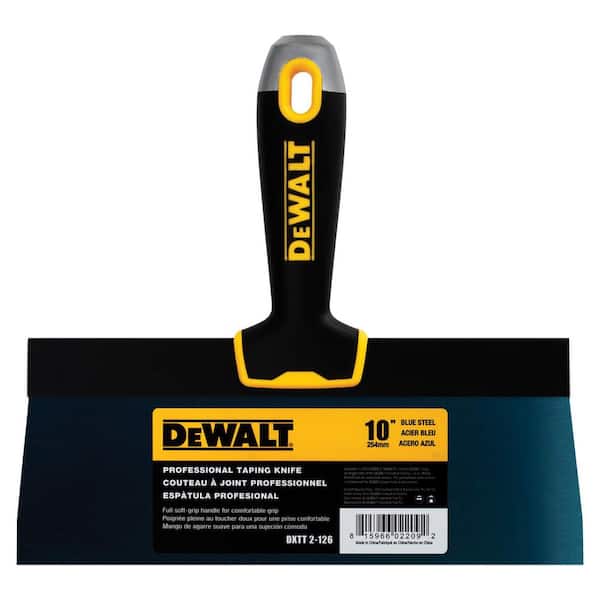 DEWALT 10 in. Blue Steel Taping Knife with Soft Grip Handle