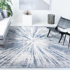 Amelia Gray/Blue 8 ft. x 10 ft. Distressed Abstract Area Rug