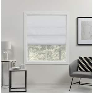 Acadia White Cordless Total Blackout Polyester Roman Shade 27 in. W x 64 in. L