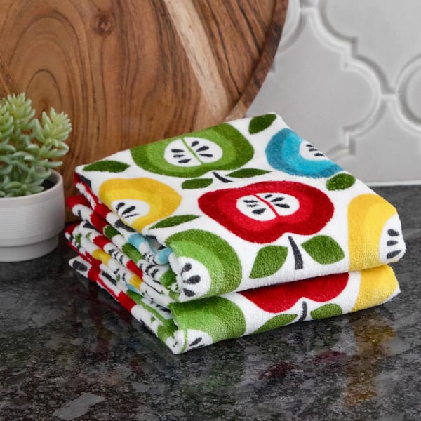 MARTHA STEWART Succulents Multicolor Cotton Kitchen Towel Set (Set