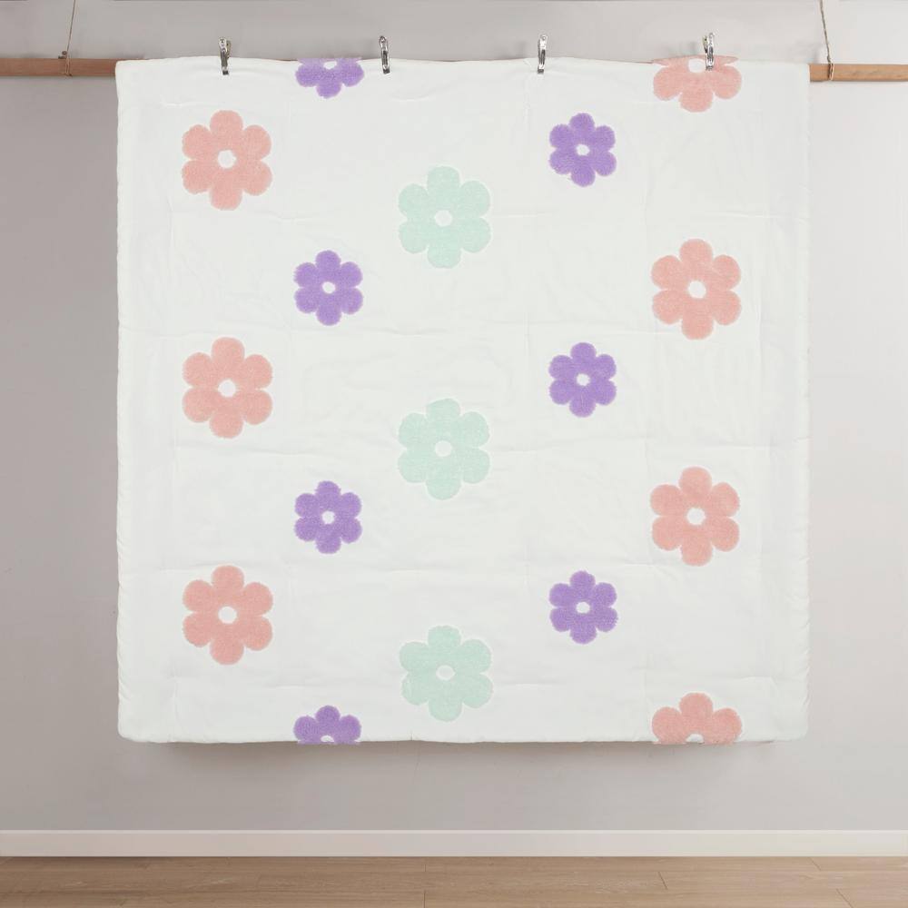 Twin Purple Microfiber Reversible Kids Comforter Set