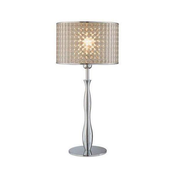 Illumine Designer Collection 24.5 in. Chrome Table Lamp with Optic Vinyl Shade
