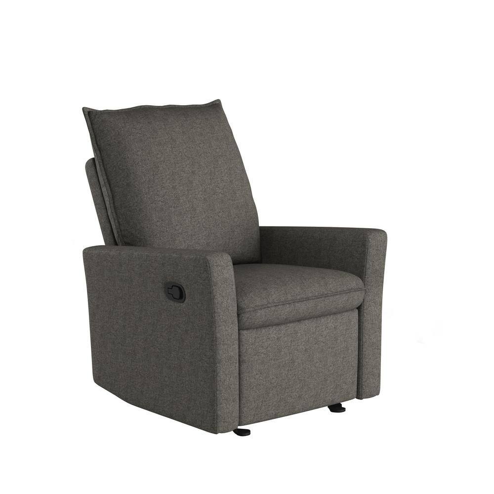 DHP Ruvane Gray Linen Gliding Recliner Chair with Memory Foam DE77987 The Home Depot