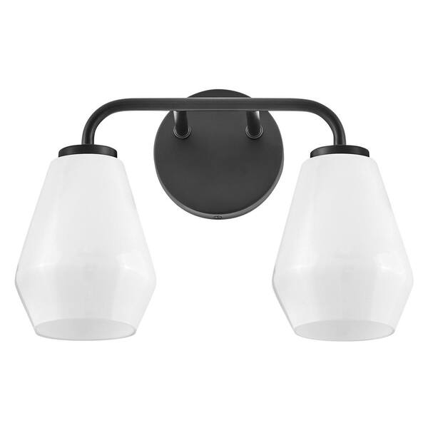 LARK - Gio 14.75 in. 2 Light Black Vanity Light