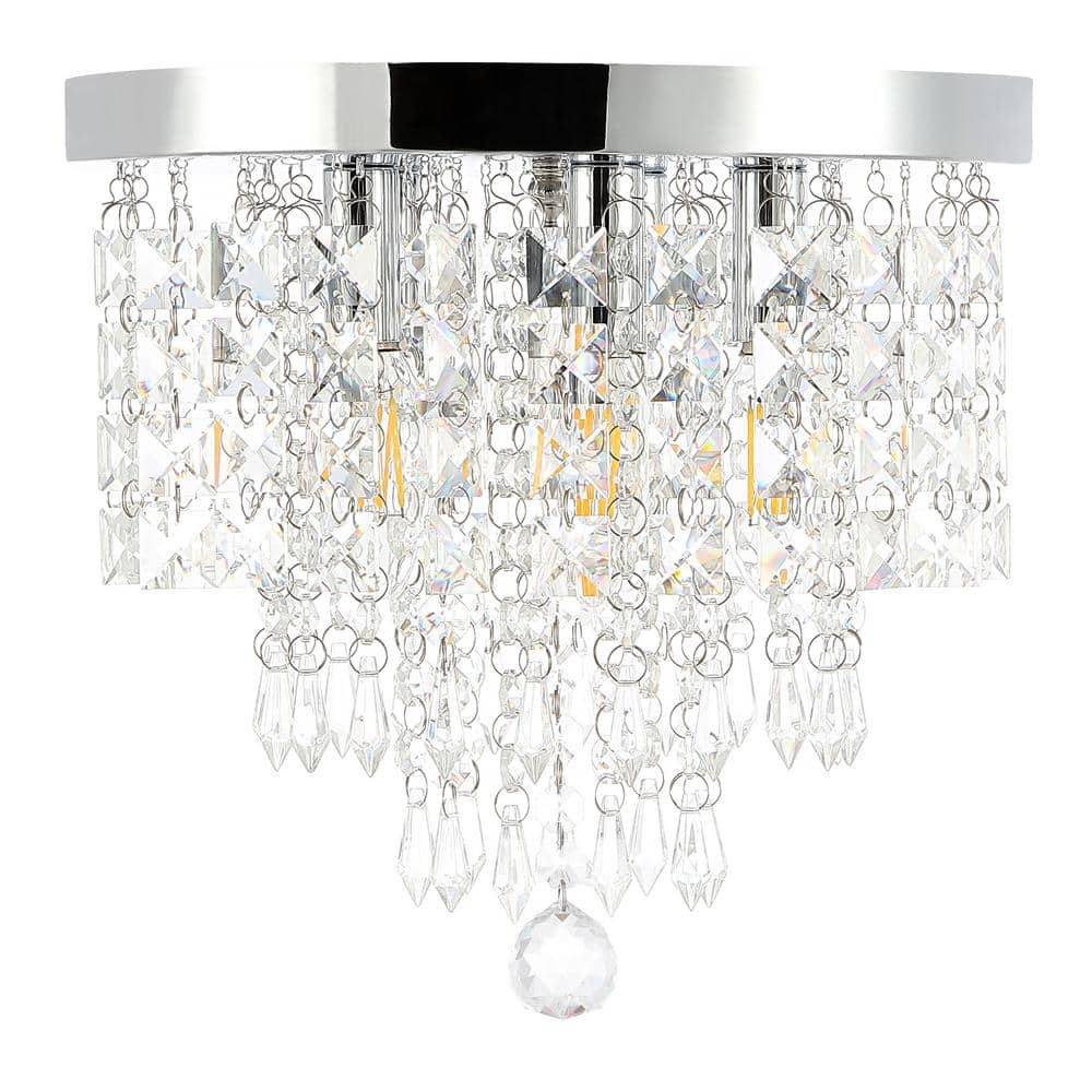 11 in. 5-Light Gold Glam Flush Mount Chandelier with Clear K9 Crystals price history on PriceWatchPro