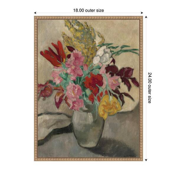 Valtat、VASE DE FLEURS、海外版超希少レゾネ、新品額装付 Kate and Laurel Sylvie Vase avec bouquet de fleurs by Louis Valtat