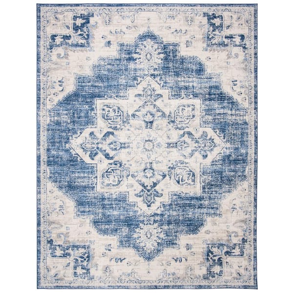 Brentwood 12 ft. x 15 ft. Ivory/Navy Oriental Area Rug