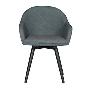 Dome Contemporary Upholstered Swivel Guest/Dining/Office Accent Chair with Arms and Metal Legs
