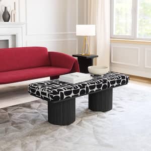 Botoia Black and White Dining Bench 48.4 in. W