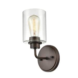 1-Light 5 in. Rubbed Bronze Sconce
