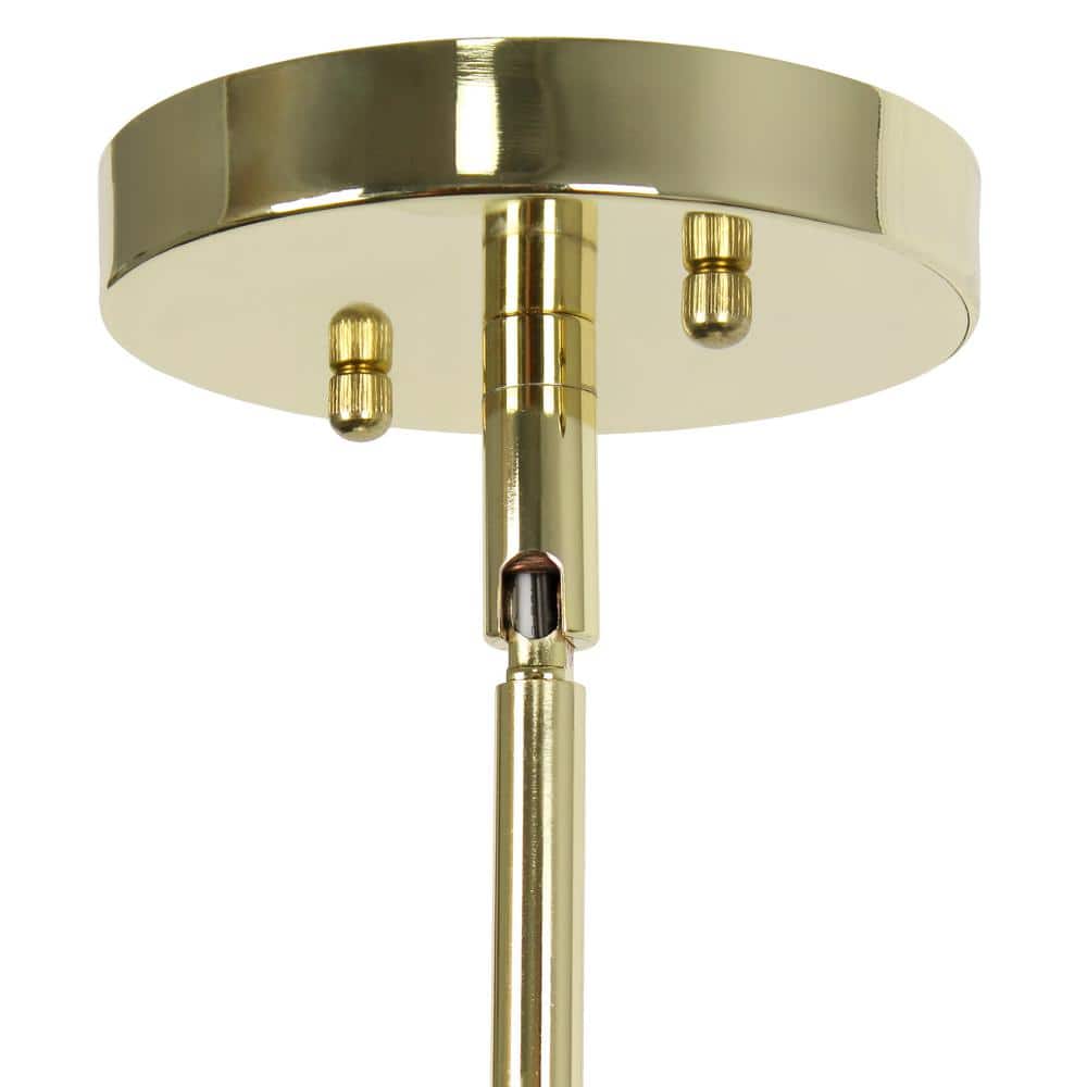 Gold Adjustable Glass Pendant Light with Cylindrical Shade