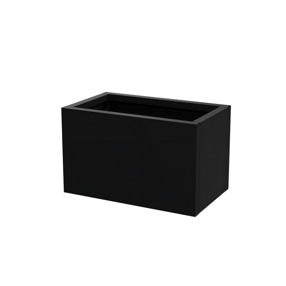 10 in. H x 16 in. W Black Metal Planter Box with Drainage Hole Modern Garden Yard Outdoor Planters for Patio price history on PriceWatchPro