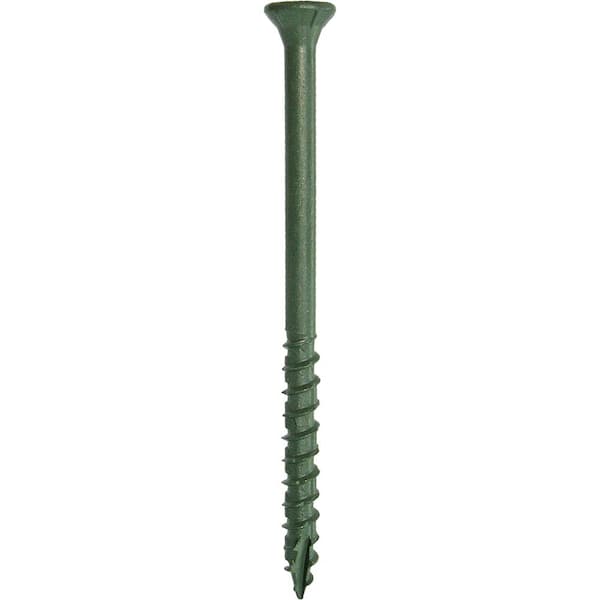 #9 x 3 in. Green Exterior Self-Starting Torx Flat-Head Wood Deck Screws (25 lb./1543-Piece)