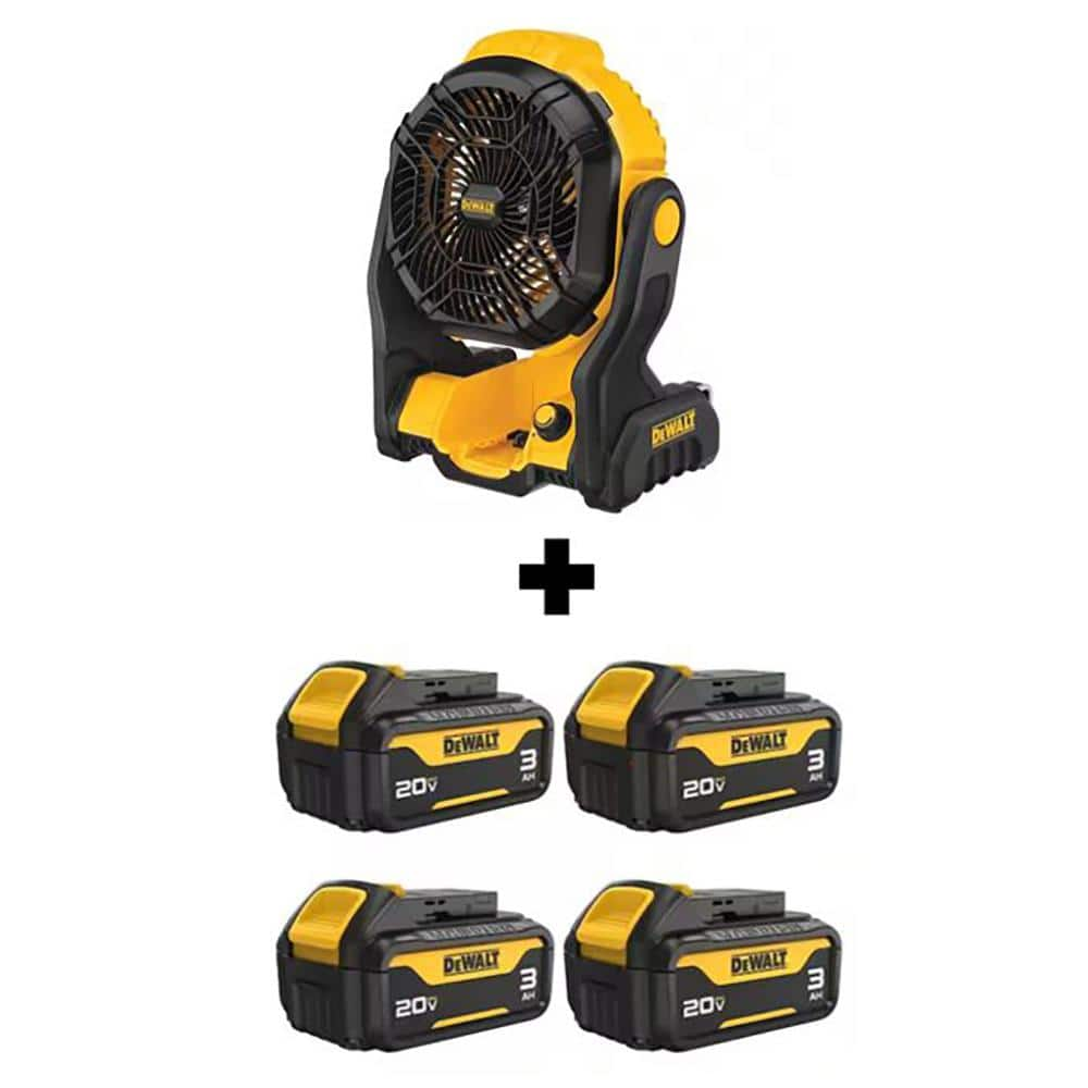 DEWALT 20 Volt Maximum Lithium Ion Jobsite Fan with 4 20 Volt