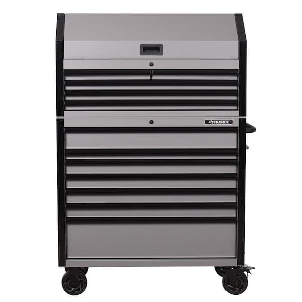 Husky Heavy Duty 42 in. 12-Drawer Matte Gray Tool Chest Combo